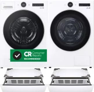 Side by Side Washer & Dryer Set on Pedestals