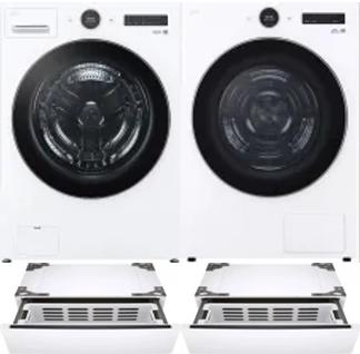 Side by Side Washer & Dryer Set on Pedestals