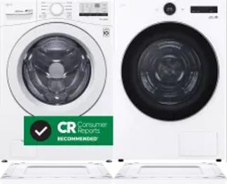 Side by Side Washer & Dryer Set on Risers