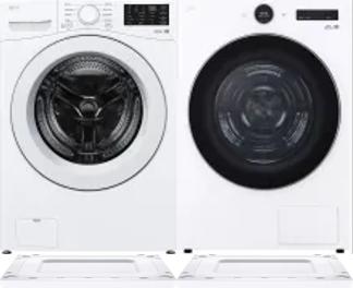 Side by Side Washer & Dryer Set on Risers