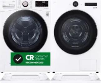 Side by Side Washer & Dryer Set on Risers