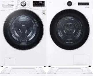 Side by Side Washer & Dryer Set on Risers