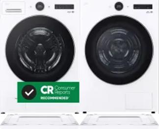 Side by Side Washer & Dryer Set on Risers