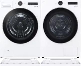 Side by Side Washer & Dryer Set on Risers