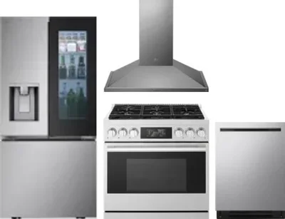 4 Piece Package Includes Refrigerator, Range, Hood And Dishwasher