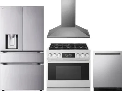 4 Piece Package Includes Refrigerator, Range, Hood And Dishwasher