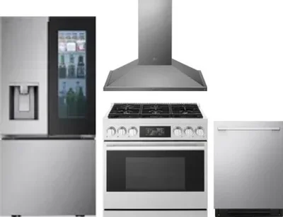 4 Piece Package Includes Refrigerator, Range, Hood And Dishwasher