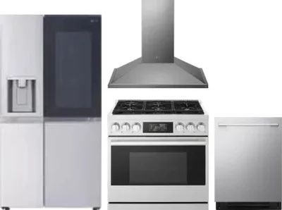 4 Piece Package Includes Refrigerator, Range, Hood And Dishwasher