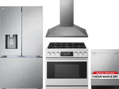 4 Piece Package Includes Refrigerator, Range, Hood And Dishwasher