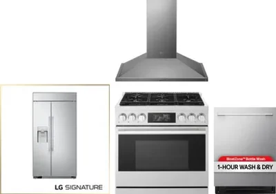 4 Piece Package Includes Refrigerator, Range, Hood And Dishwasher