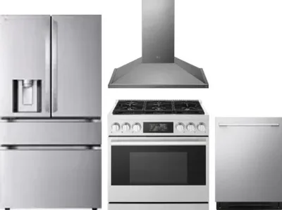 4 Piece Package Includes Refrigerator, Range, Hood And Dishwasher