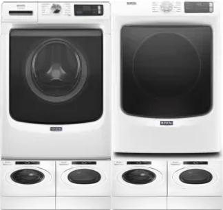 Side by Side Washer & Dryer Set on Pedestals