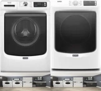 Side by Side Washer & Dryer Set on Pedestals