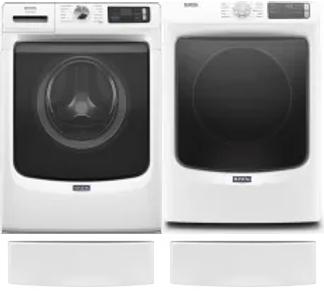 Side by Side Washer & Dryer Set on Pedestals