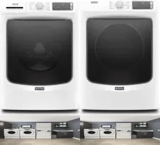 Side by Side Washer & Dryer Set on Pedestals
