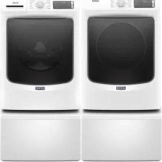 Side by Side Washer & Dryer Set on Pedestals