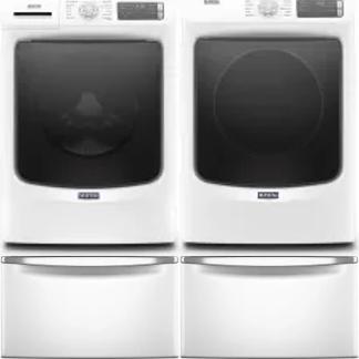 Side by Side Washer & Dryer Set on Pedestals