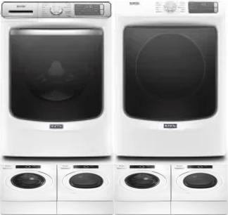 Side by Side Washer & Dryer Set on Pedestals