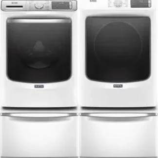 Side by Side Washer & Dryer Set on Pedestals