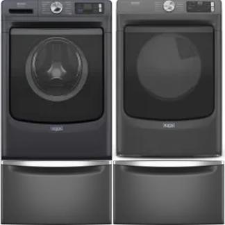 Side by Side Washer & Dryer Set on Pedestals