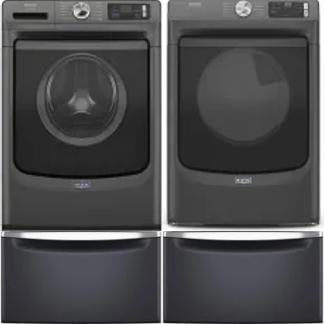 Side by Side Washer & Dryer Set on Pedestals