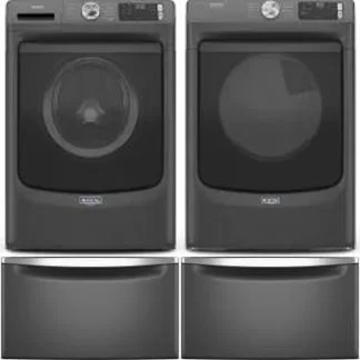 Side by Side Washer & Dryer Set on Pedestals