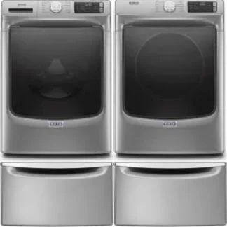 Side by Side Washer & Dryer Set on Pedestals