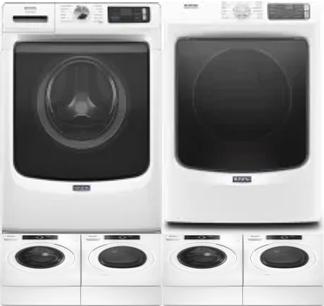Side by Side Washer & Dryer Set on Pedestals