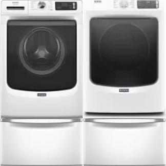 Side by Side Washer & Dryer Set on Pedestals