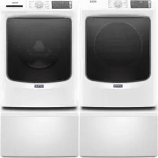 Side by Side Washer & Dryer Set on Pedestals