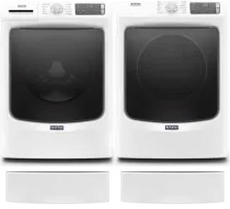 Side by Side Washer & Dryer Set on Pedestals