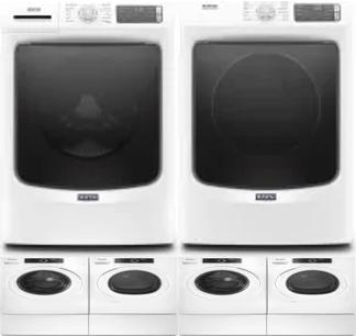 Side by Side Washer & Dryer Set on Pedestals