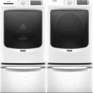 Side by Side Washer & Dryer Set on Pedestals