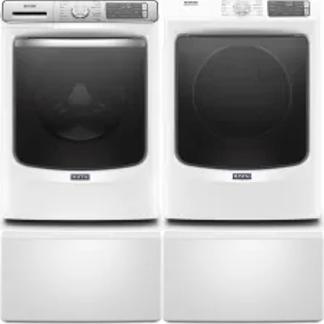 Side by Side Washer & Dryer Set on Pedestals