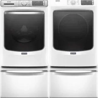 Side by Side Washer & Dryer Set on Pedestals
