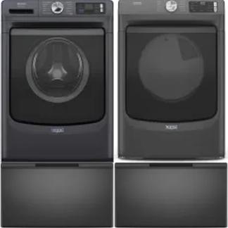 Side by Side Washer & Dryer Set on Pedestals