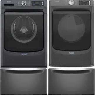 Side by Side Washer & Dryer Set on Pedestals