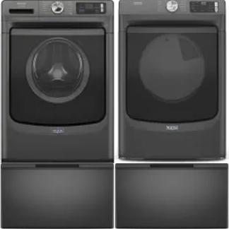 Side by Side Washer & Dryer Set on Pedestals