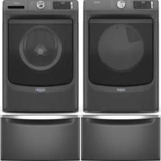 Side by Side Washer & Dryer Set on Pedestals