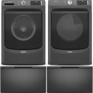 Side by Side Washer & Dryer Set on Pedestals