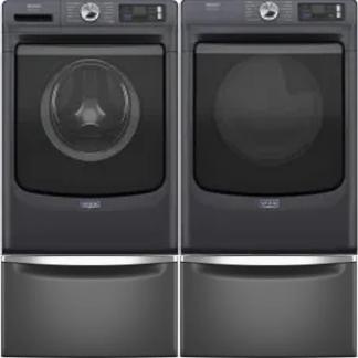 Side by Side Washer & Dryer Set on Pedestals