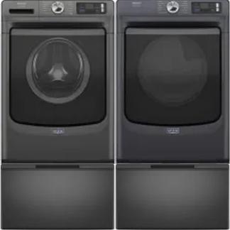 Side by Side Washer & Dryer Set on Pedestals