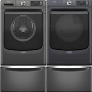Side by Side Washer & Dryer Set on Pedestals