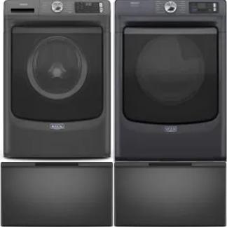 Side by Side Washer & Dryer Set on Pedestals