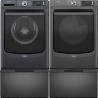 Side by Side Washer & Dryer Set on Pedestals