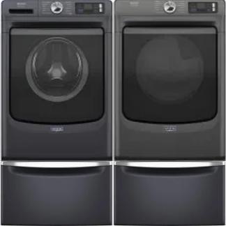 Side by Side Washer & Dryer Set on Pedestals