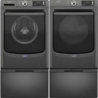 Side by Side Washer & Dryer Set on Pedestals