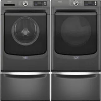 Side by Side Washer & Dryer Set on Pedestals