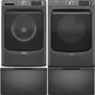 Side by Side Washer & Dryer Set on Pedestals
