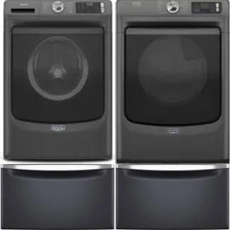 Side by Side Washer & Dryer Set on Pedestals